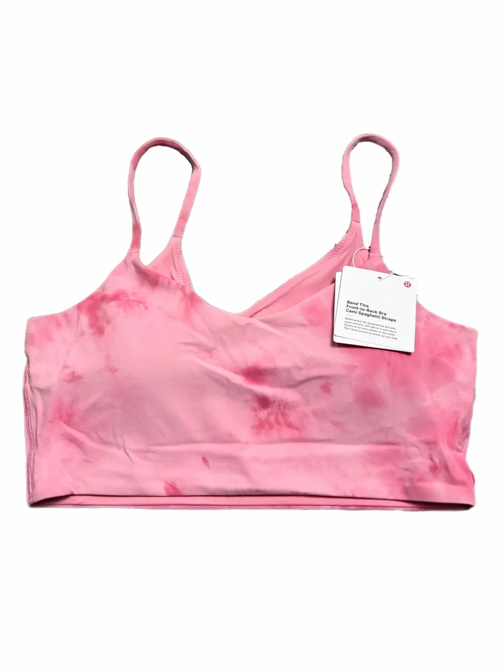 NWT Lululemon Cami Spaghetti-Strap Bra (Smoothie Wash Strawberry Multi) Size S/M